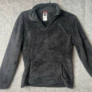 The‎ North Face Women Size Medium Black Fleece Pullover 1/4 Zip Sherpa Sweater